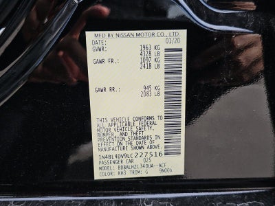 2020 Nissan Altima 2.5 SV