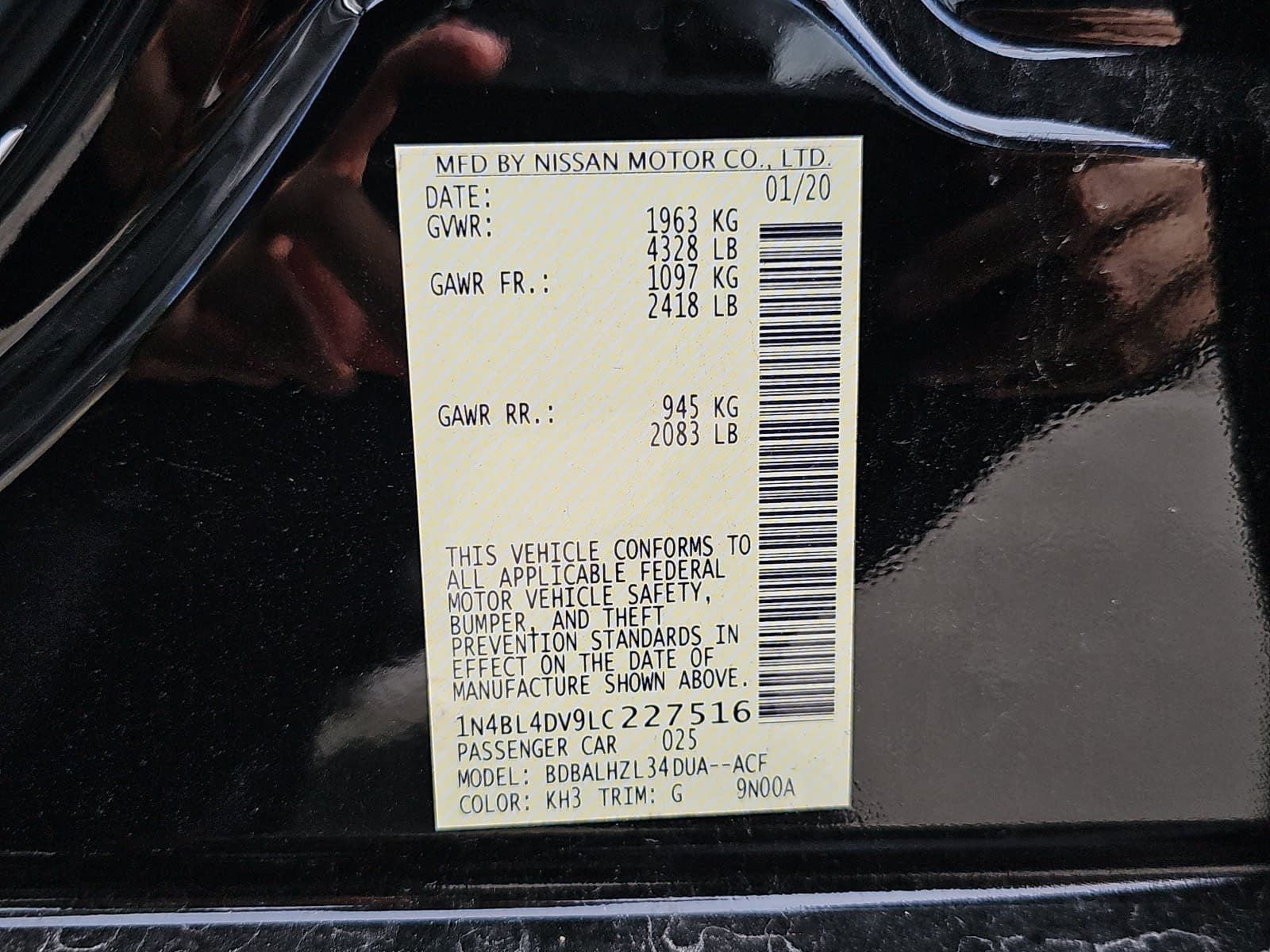 2020 Nissan Altima 2.5 SV
