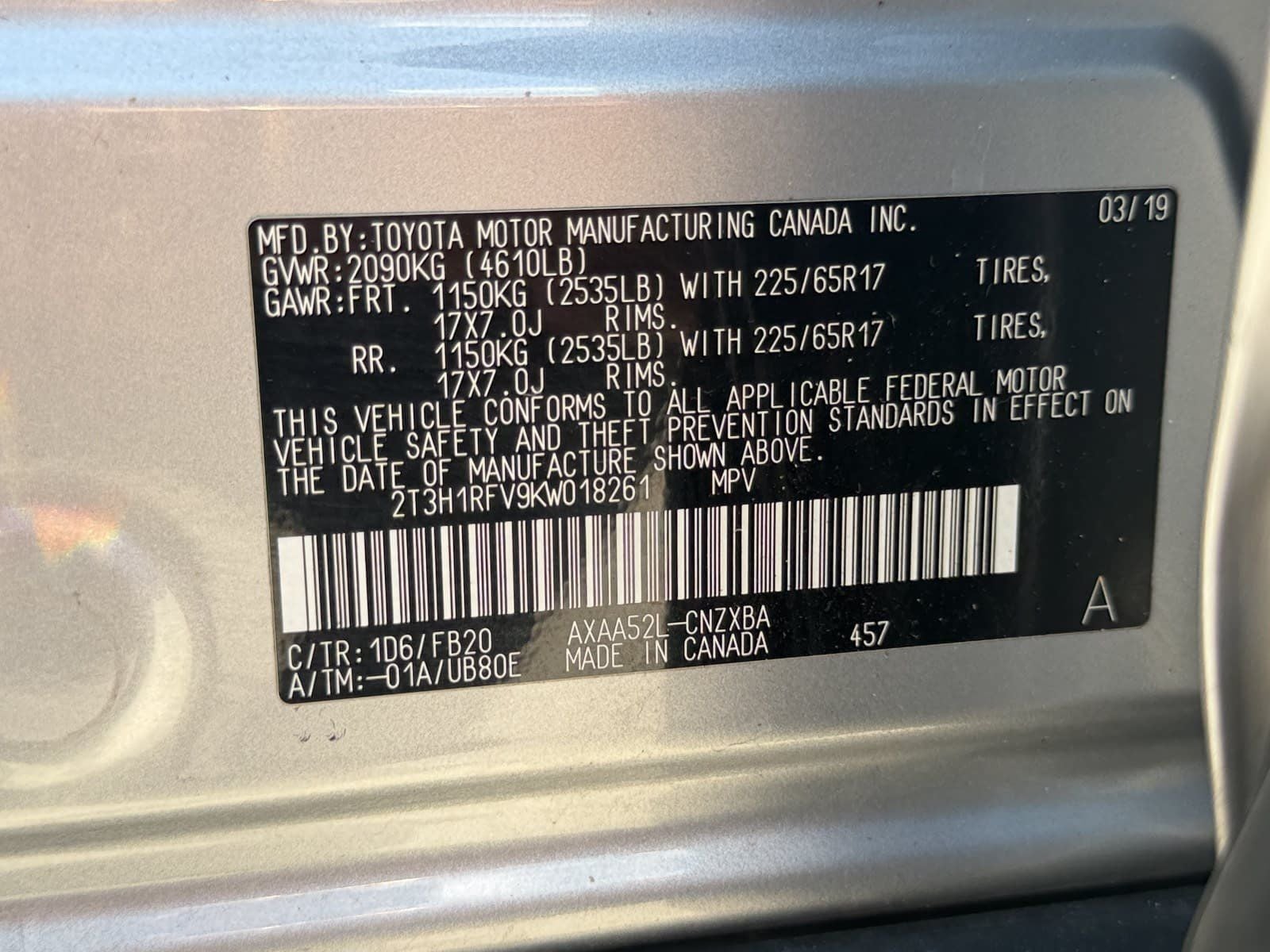 2019 Toyota RAV4 LE