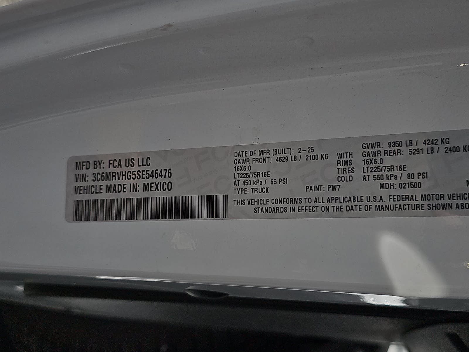 2025 RAM ProMaster 3500 High Roof