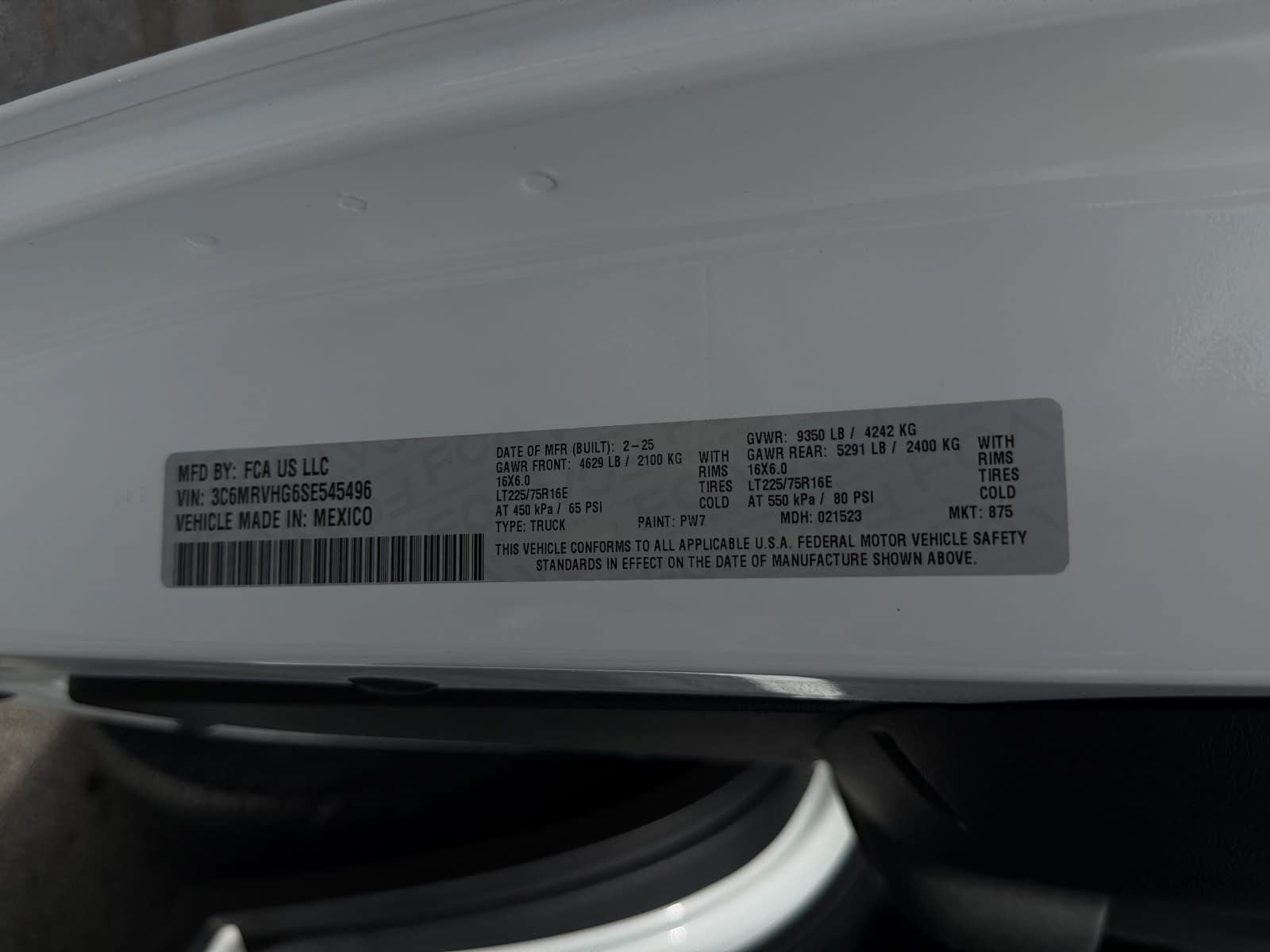 2025 RAM ProMaster 3500 High Roof