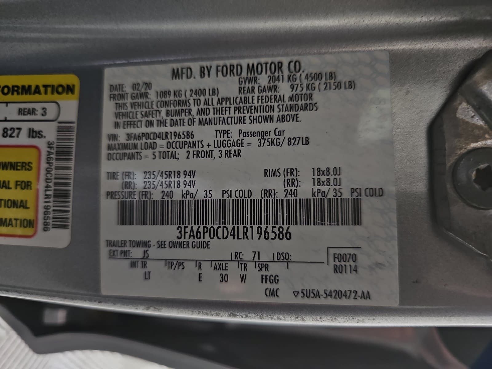 2020 Ford Fusion SEL