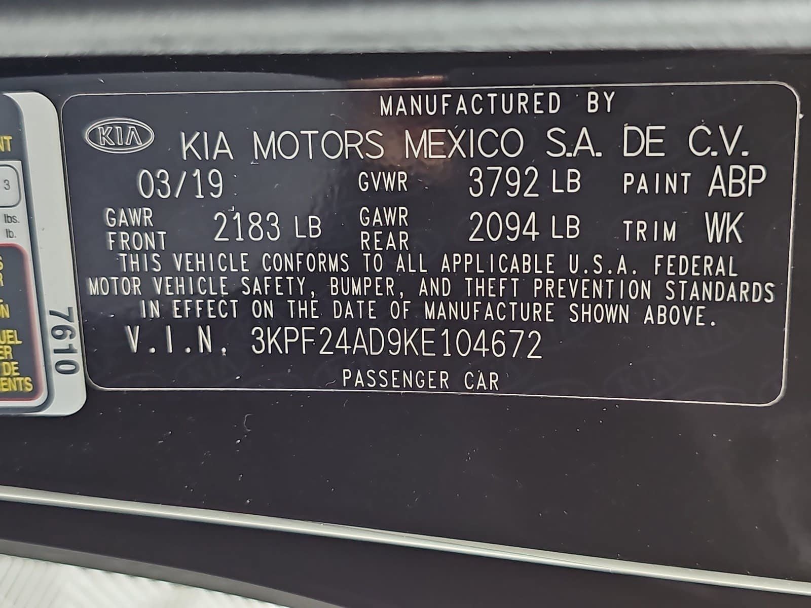 2019 Kia Forte LXS