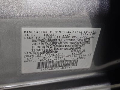 2022 Nissan Versa 1.6 SV
