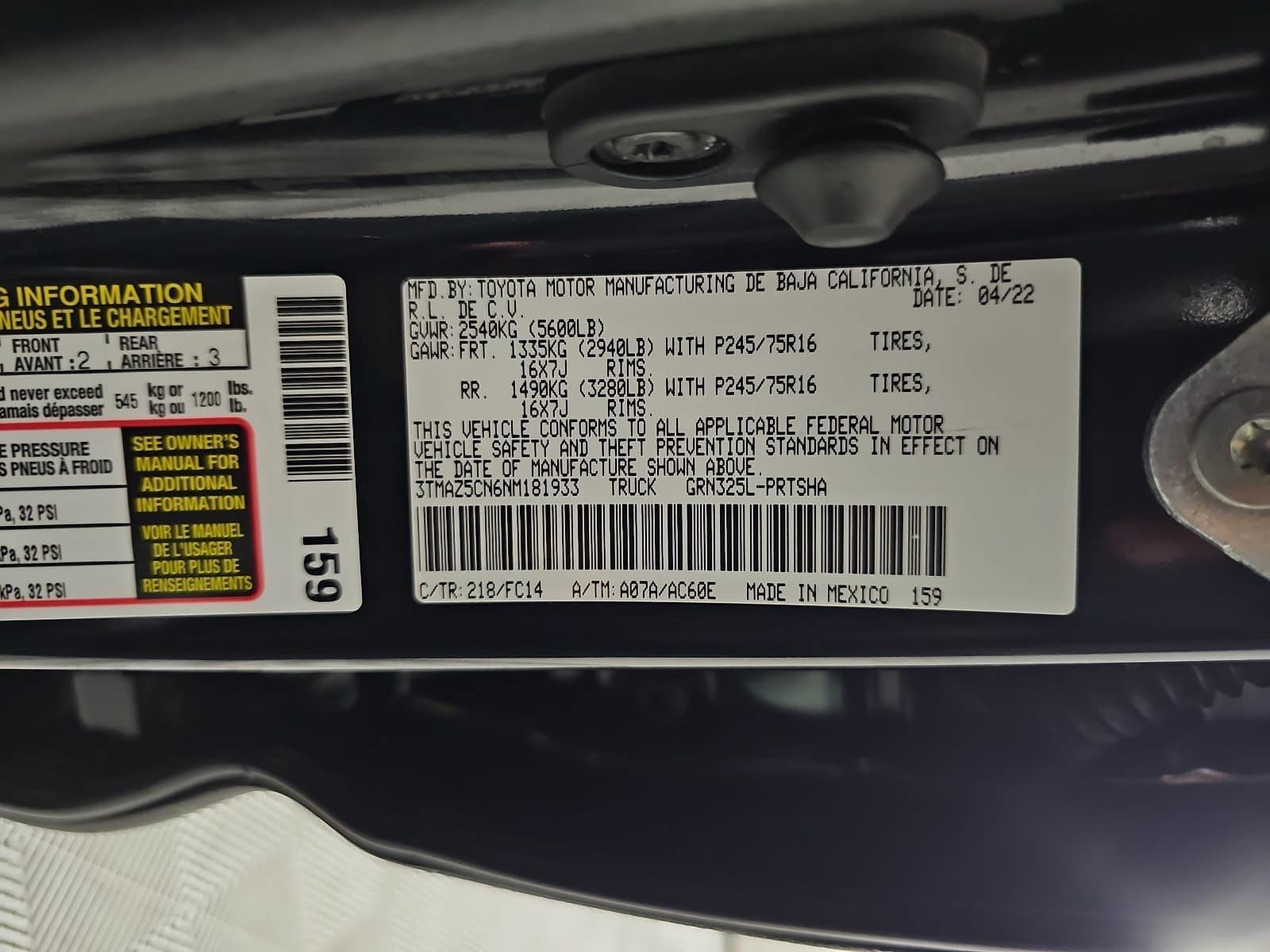 2022 Toyota Tacoma SR5 V6