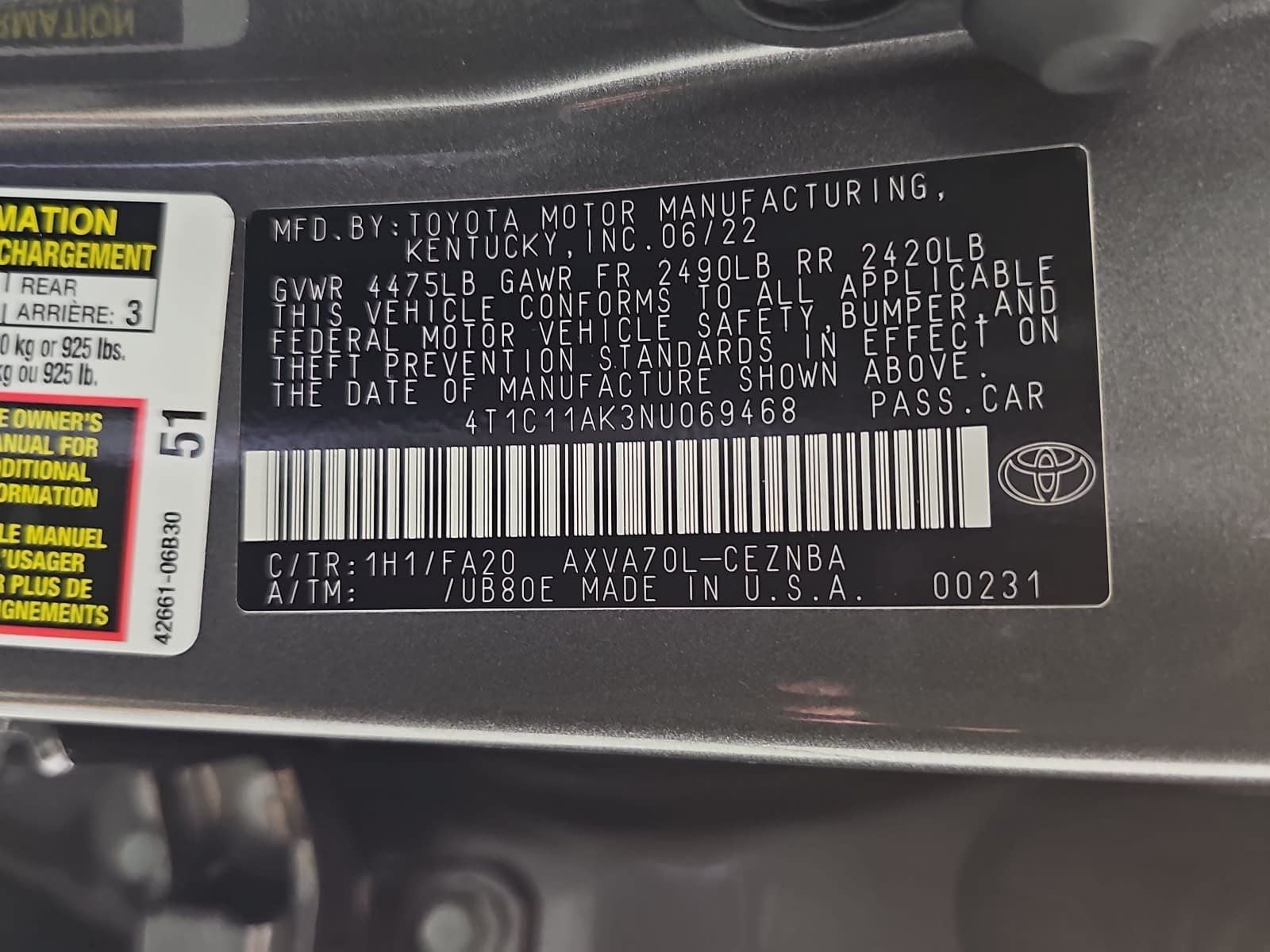 2022 Toyota Camry LE