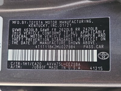 2021 Toyota Camry SE