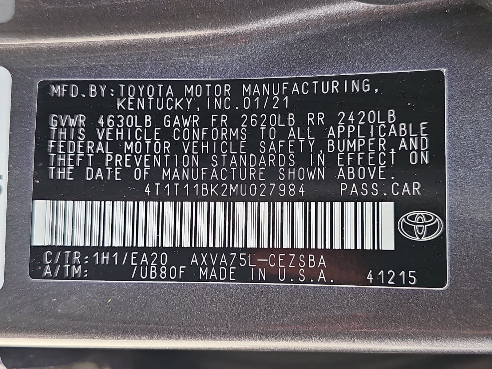 2021 Toyota Camry SE