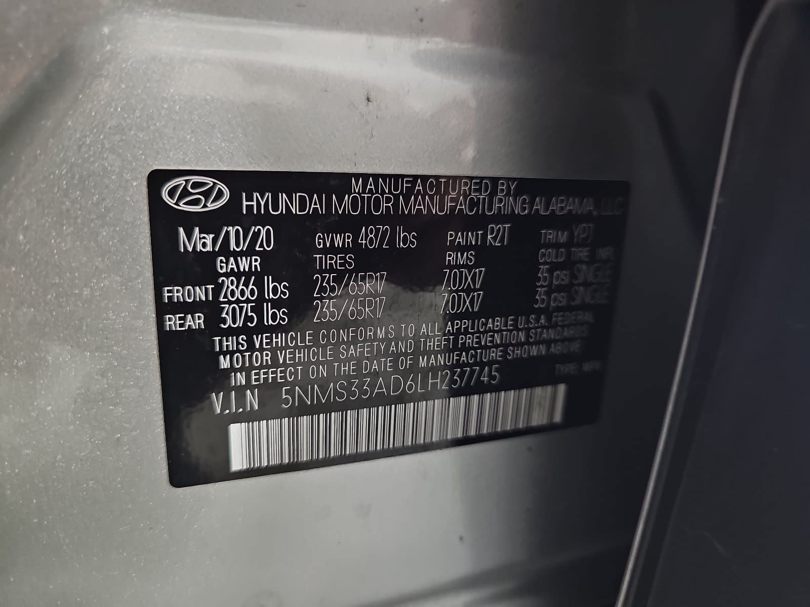 2020 Hyundai Santa Fe SEL