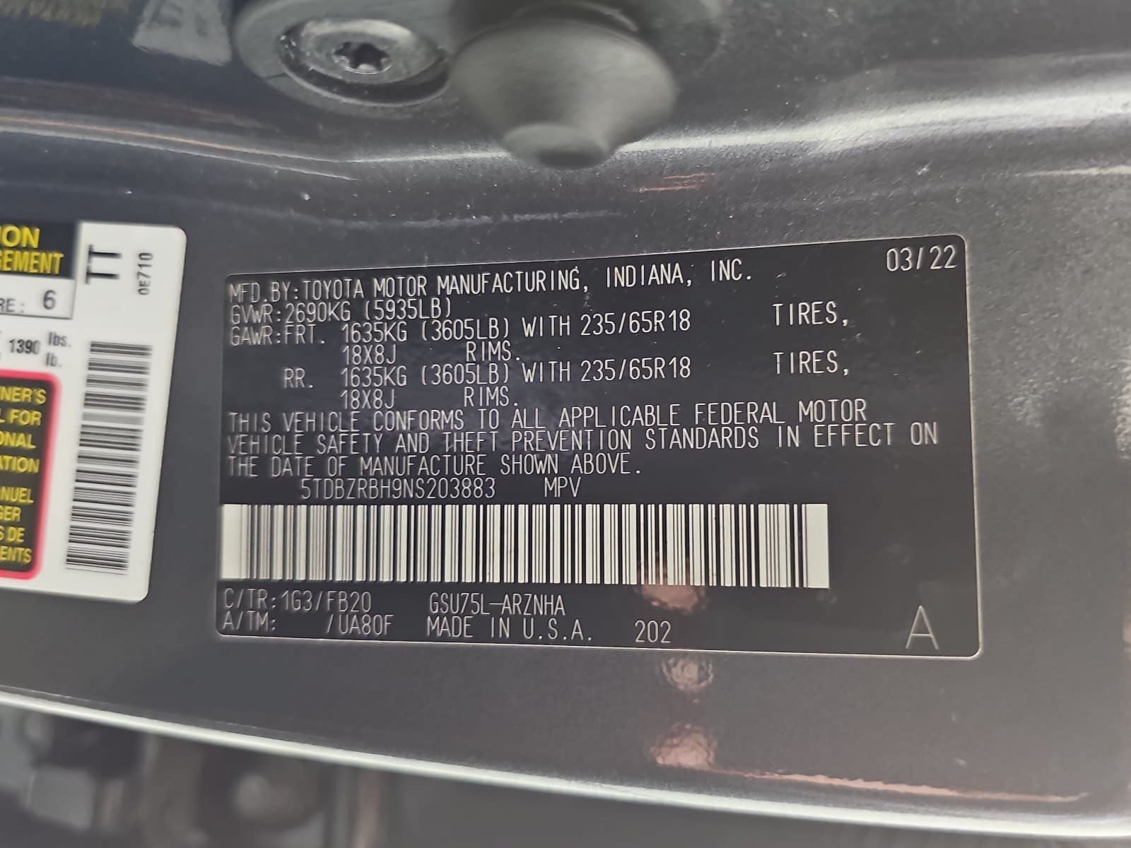 2022 Toyota Highlander LE