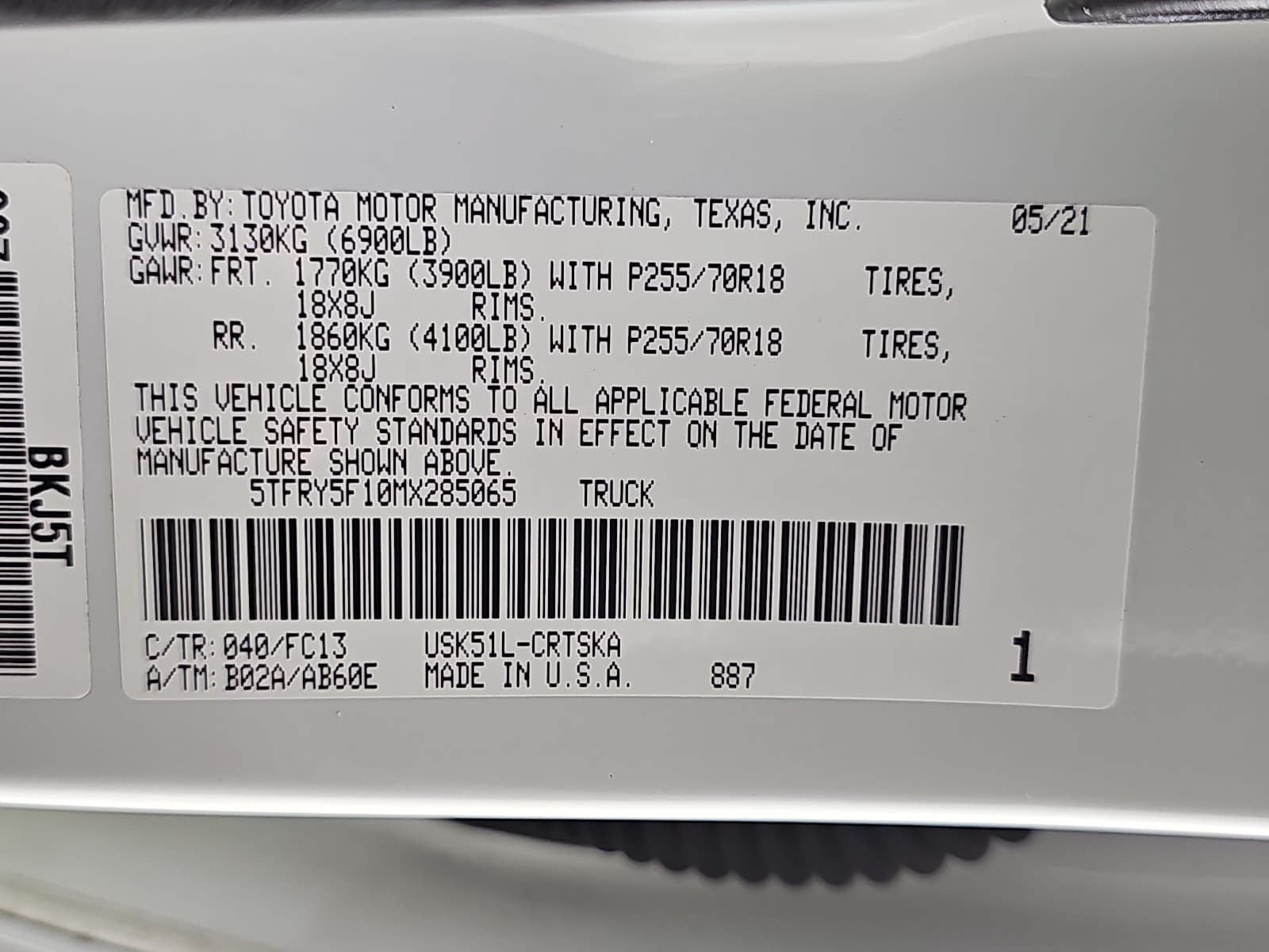2021 Toyota Tundra SR5