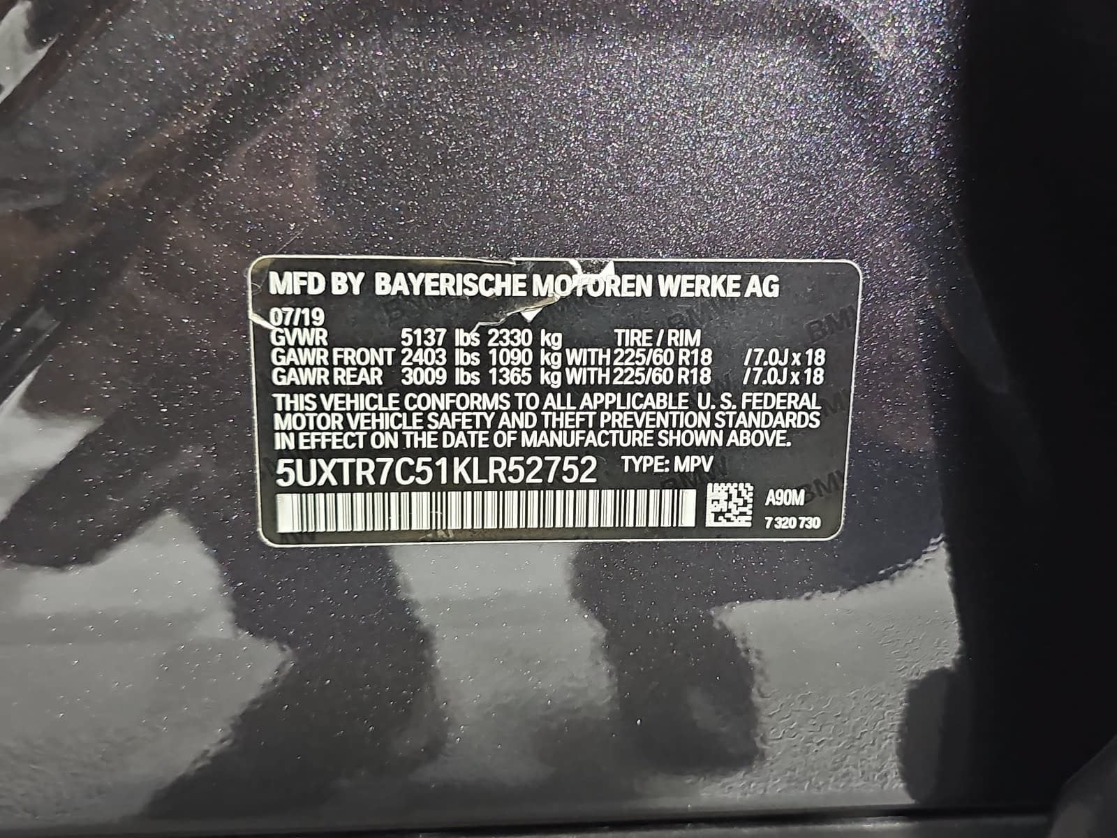 2019 BMW X3 sDrive30i