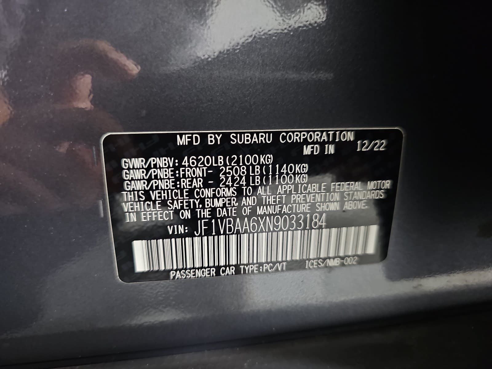 2022 Subaru WRX Base