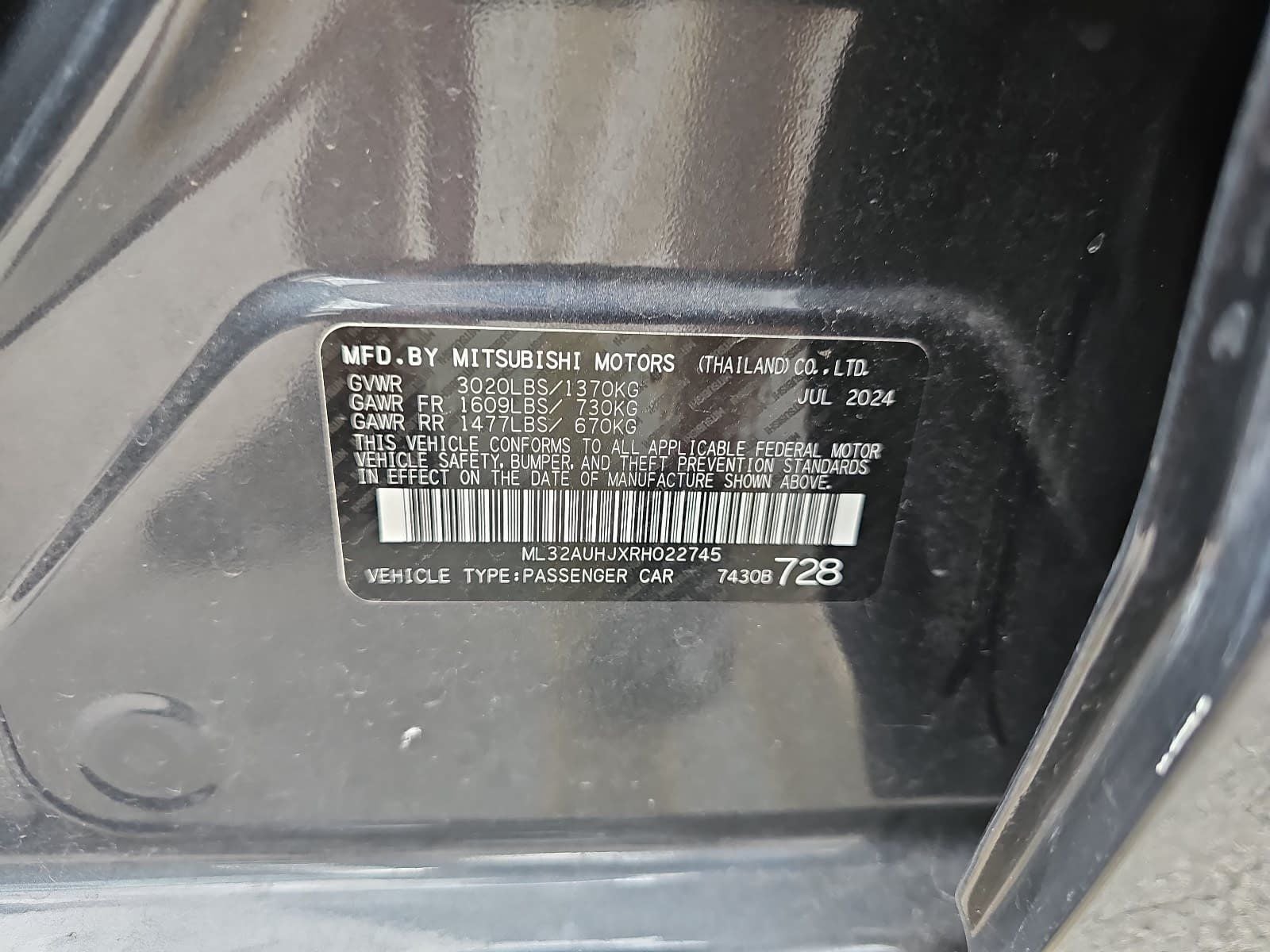 2024 Mitsubishi Mirage LE