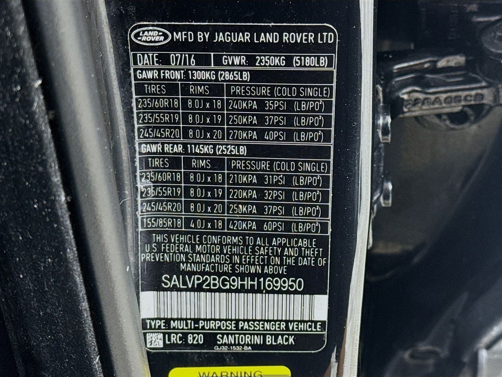2017 Land Rover Range Rover Evoque SE