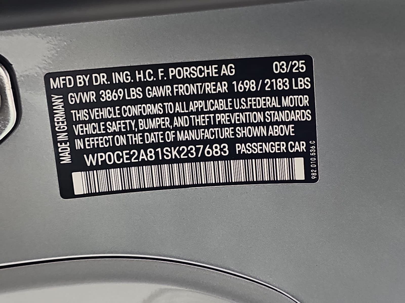 2025 Porsche 718 Spyder RS