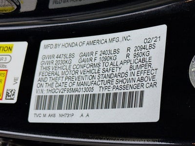 2021 Honda Accord Touring 2.0T