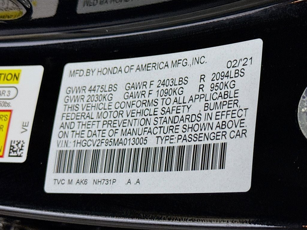 2021 Honda Accord Touring 2.0T