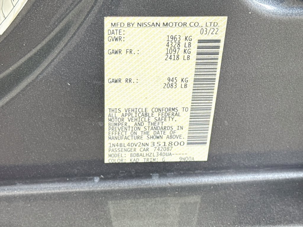 2022 Nissan Altima 2.5 SV