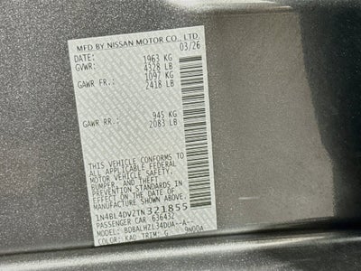 2026 Nissan Altima 2.5 SV