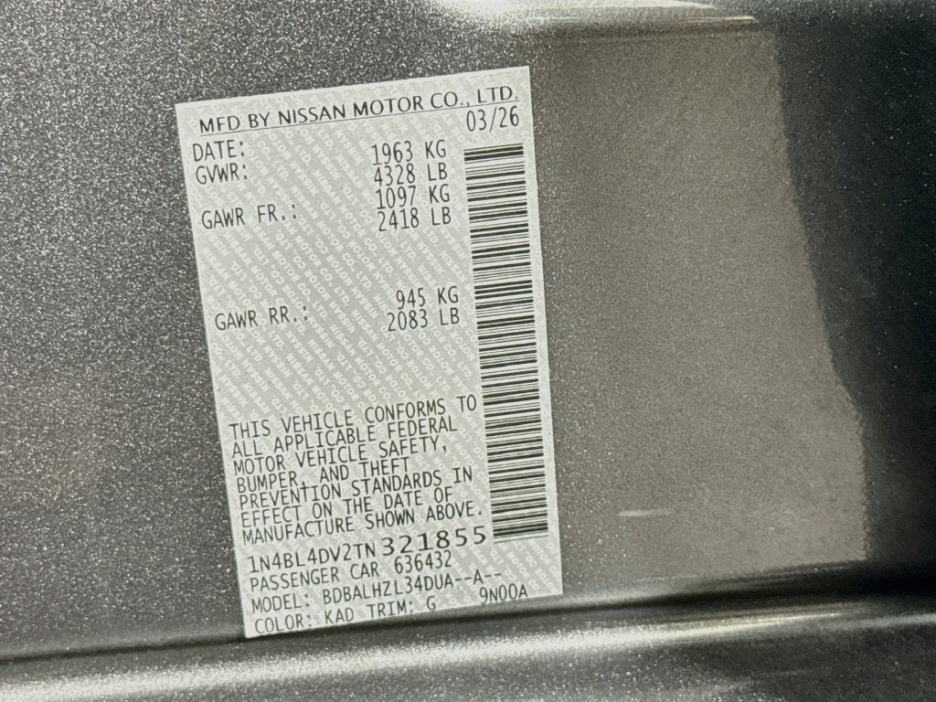 2026 Nissan Altima 2.5 SV