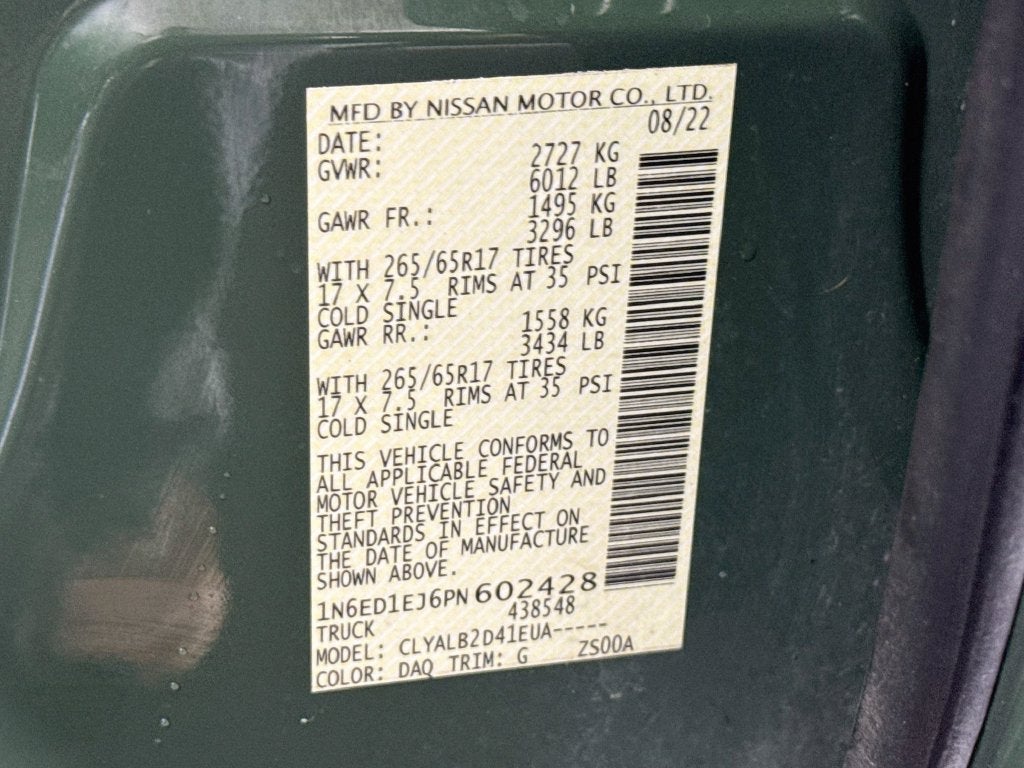 2023 Nissan Frontier SV