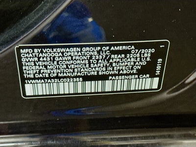 2020 Volkswagen Passat 2.0T R-Line