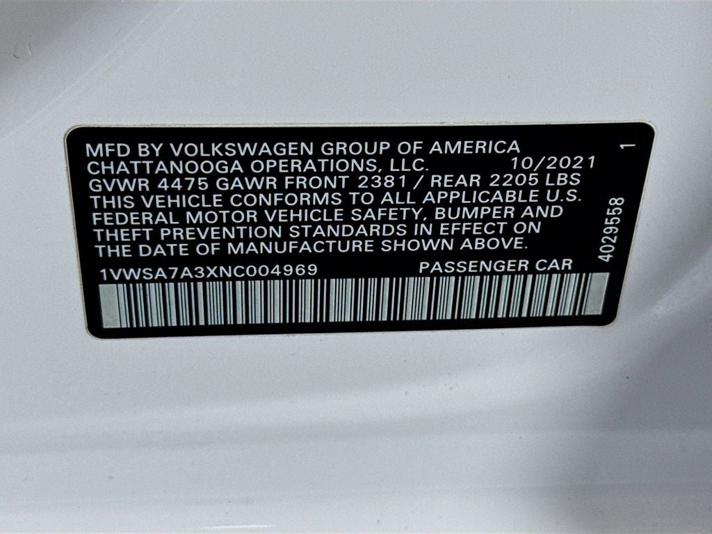 2022 Volkswagen Passat 2.0T SE