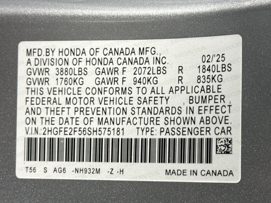 2025 Honda Civic Sport