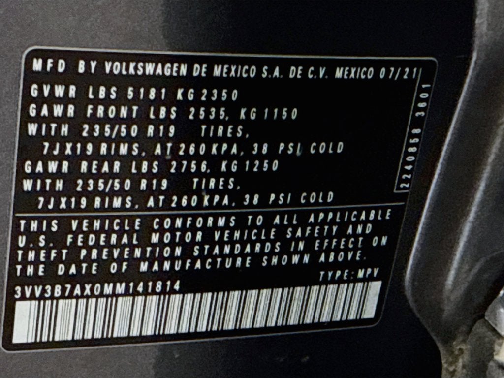 2021 Volkswagen Tiguan 2.0T SE