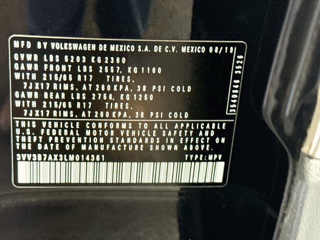 2020 Volkswagen Tiguan 2.0T SE