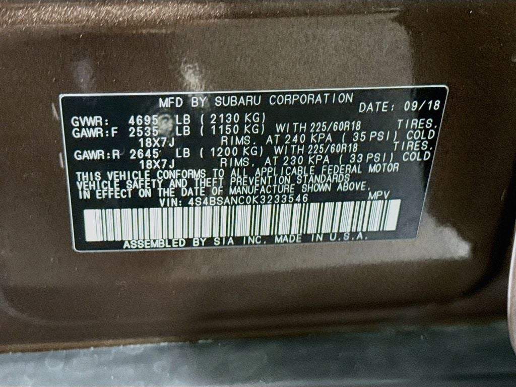 2019 Subaru Outback 2.5i Limited