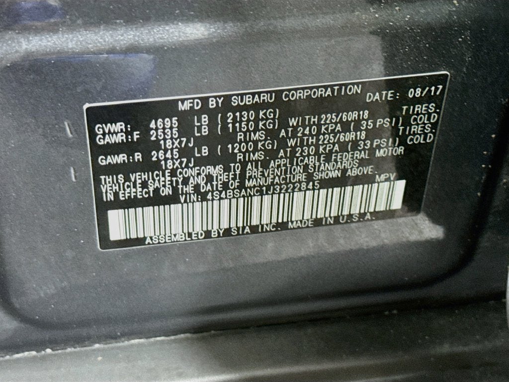 2018 Subaru Outback 2.5i Limited