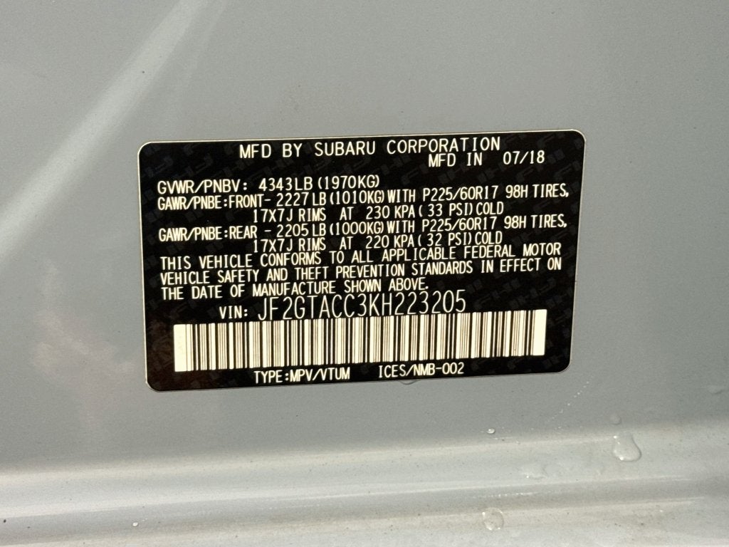 2019 Subaru Crosstrek 2.0i Premium