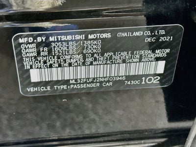 2022 Mitsubishi Mirage G4 Black Edition