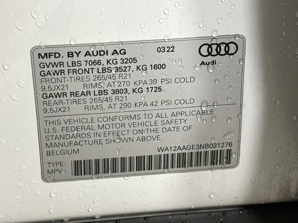 2022 Audi e-tron Sportback S line Premium Plus quattro