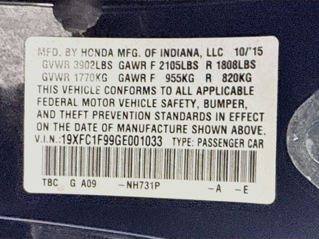 2016 Honda Civic Touring