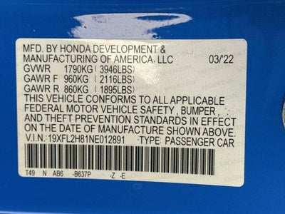 2022 Honda Civic Sport