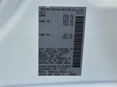 2025 Nissan Altima 2.5 SV