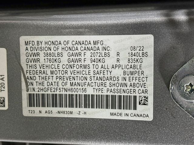 2022 Honda Civic Sport