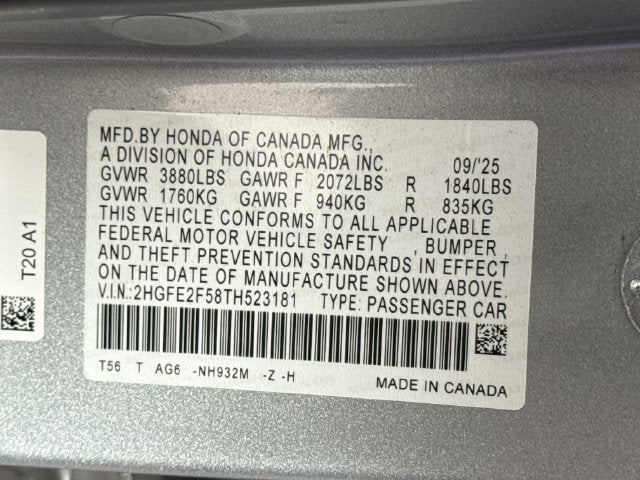 2026 Honda Civic Sport