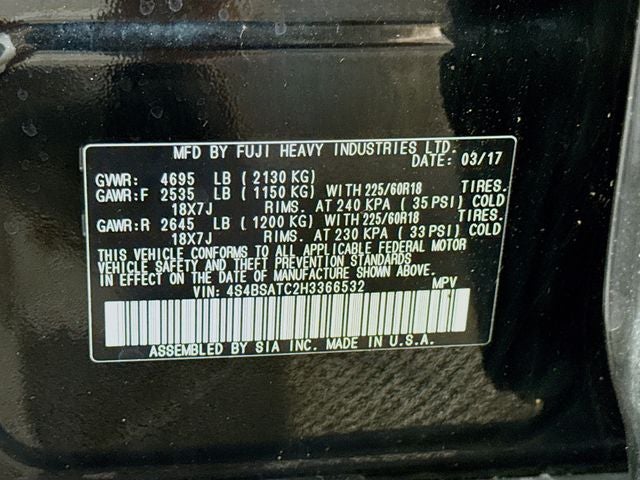 2017 Subaru Outback 2.5i Touring