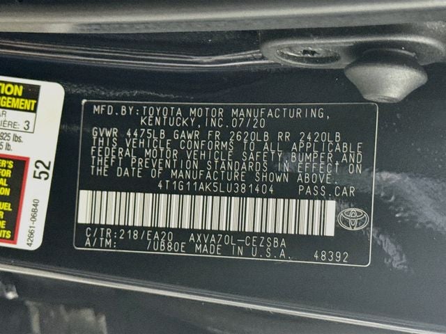 2020 Toyota Camry SE