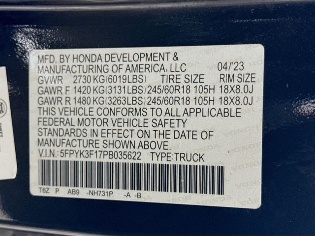 2023 Honda Ridgeline Sport