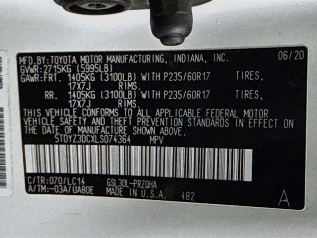 2020 Toyota Sienna XLE 8 Passenger