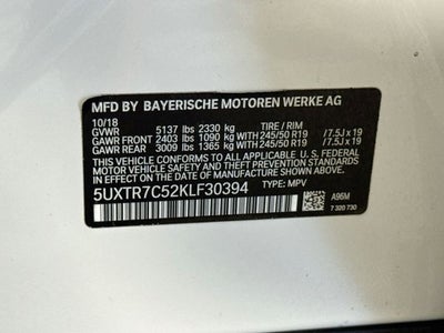 2019 BMW X3 sDrive30i