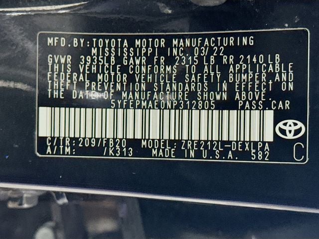 2022 Toyota Corolla LE
