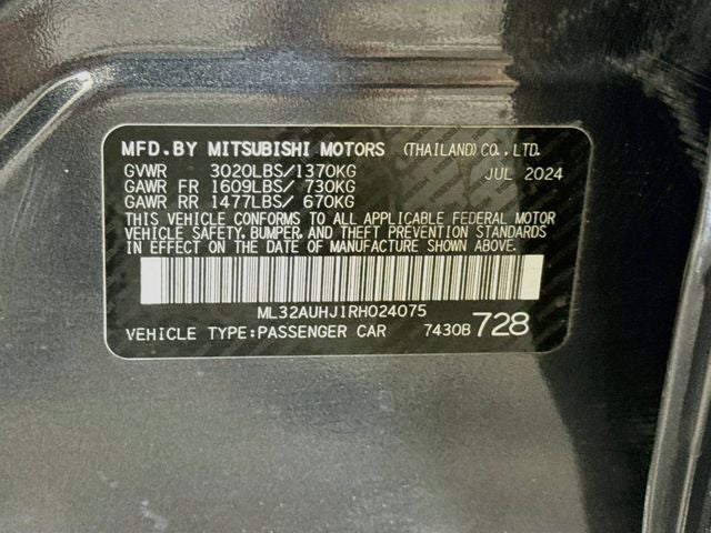 2024 Mitsubishi Mirage ES