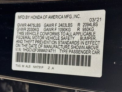2021 Honda Accord Sport 2.0T