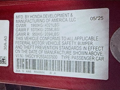 2025 Honda Accord LX